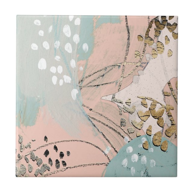 Blush & Gold I Tile (Front)