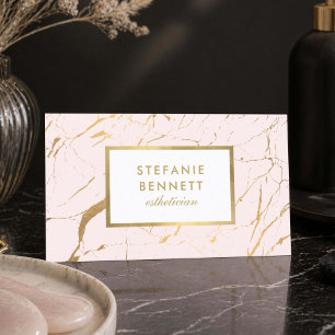 Blush Gold Marble Esthetician Luxury Business Card