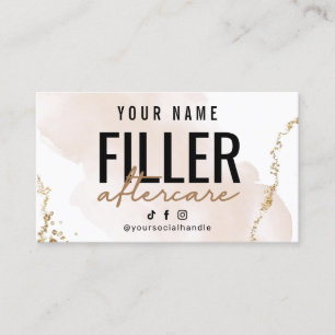 Blush Gold Modern Filler Aftercare Guide Business Card