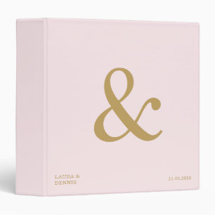Blush Gold Monogram Personalized Wedding Album Binder