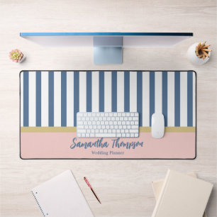 Blush Gold & Navy Striped Nom et occupation