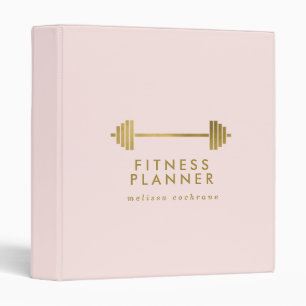 Blush & Gold Personalized Fitness Planner Binder