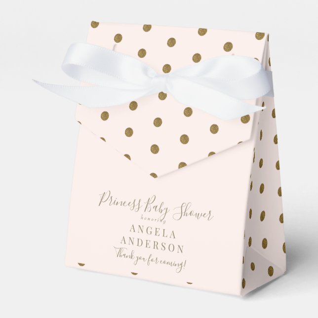 Blush & Gold Princess Baby Shower  Favor Box (Front Side)
