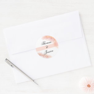 Blush Gold Sparkle Romantic Wedding Elegance Classic Round Sticker