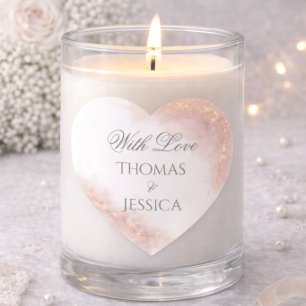 Blush Gold Sparkle Romantic Wedding Elegance Heart Sticker