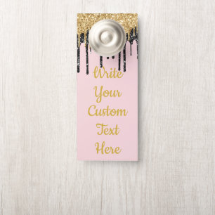 Blush Gold Text Anniversary Party Birthday Wedding Door Hanger
