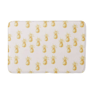 Blush Gold Tropical Pineapples Bath Mat