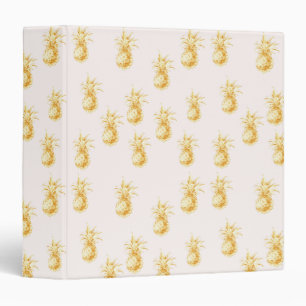 Blush Gold Tropical Pineapples Binder