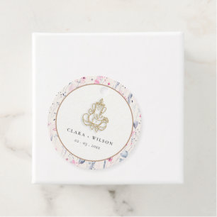 Blush Gold Wildflower Ganesh Indian Wedding Favour Tags