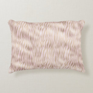 Blush Gold Zebra Print Accent Pillow