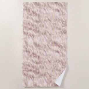 Blush Gold Zebra Print Beach Towel