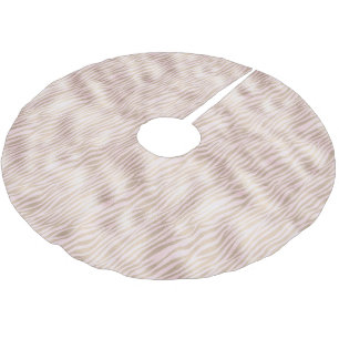 Blush Gold Zebra Print Brushed Polyester Tree Skirt
