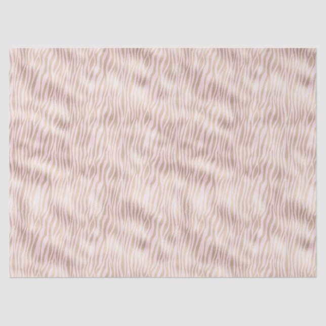 Blush Gold Zebra Print Tissue Paper (Front)