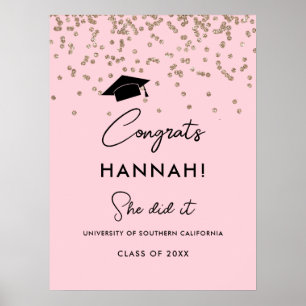Blush Graduate Grad Party Class of 2023 Digital Poster