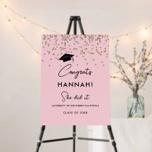 Blush Graduate Grad Party Classe de 2023 Signs