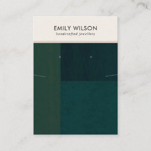 BLUSH GREEN COLOR BLOCK NECKLACE EARRING DISPLAY BUSINESS CARD