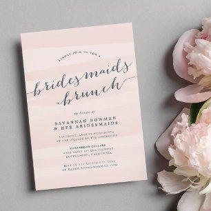 Blush & Grey Bridesmaids Brunch Invitation