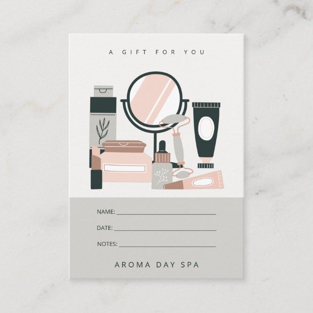 Blush Grey Makeup Artist Cosmologist Gift Card (Front)