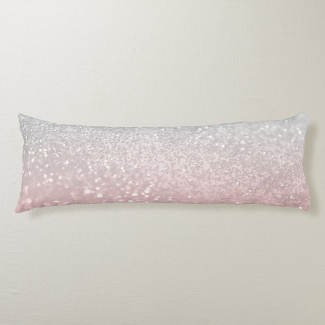 Blush Grey Princess Glitter #1a (Faux Glitter) Body Pillow (Front)