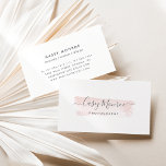 Blush & Grey Watercolor Signature Script Business Card<br><div class="desc">Simple and elegant business card design features your name or business name in modern, hand lettered script typography, overlaid on a sheer wash of blush pink watercolor. Add an additional line of text beneath in matching grey lettering for your occupation or title. Personalize the reverse side with your contact details....</div>