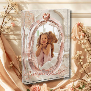 Blush Heirloom Heart Photo Frame Loving Keepsake Block