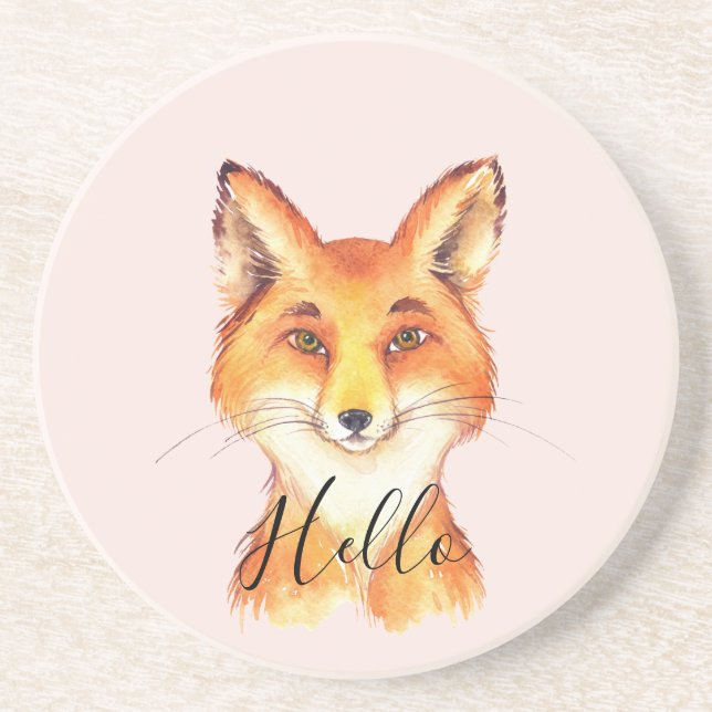 Blush Hello Fox Coaster (Front)
