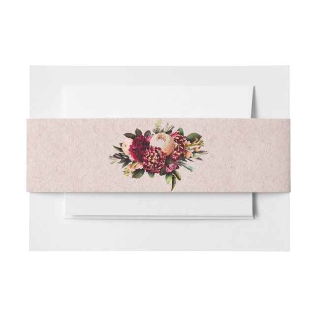 Blush  invitation belly band (Front Example)
