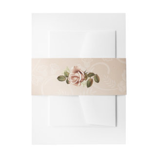 Blush Invitation Belly Band with Rose
