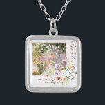 Blush Lavender Purple Floral Happily Ever After Silver Plated Necklace<br><div class="desc">Modern elegant photo collage photograph business card
Modern elegant photo collage photography business card Beautiful and elegant photography business card. Personalize with your own photos.</div>