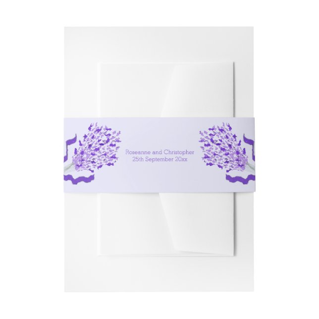 Blush Lavender Wedding Invitation Belly Band (Front Example)