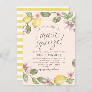 Blush   Lemon Wreath Main Squeeze Bridal Shower Invitation