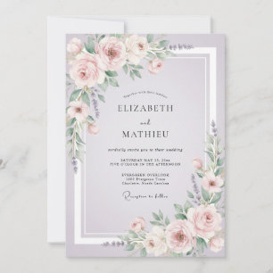Blush Lilac Vine Wedding Invitation