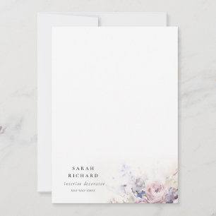 Blush Lilac Watercolor Rose Floral Bunch Business Card