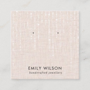 BLUSH LINEN STRING LIGHTS STUD EARRING DISPLAY SQUARE BUSINESS CARD