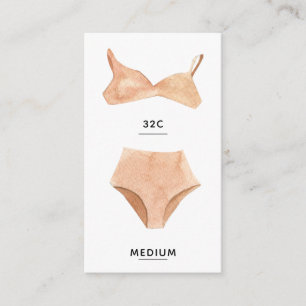 Blush Lingerie Size Insert Card