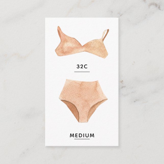 Blush Lingerie Size Insert Card (Front)