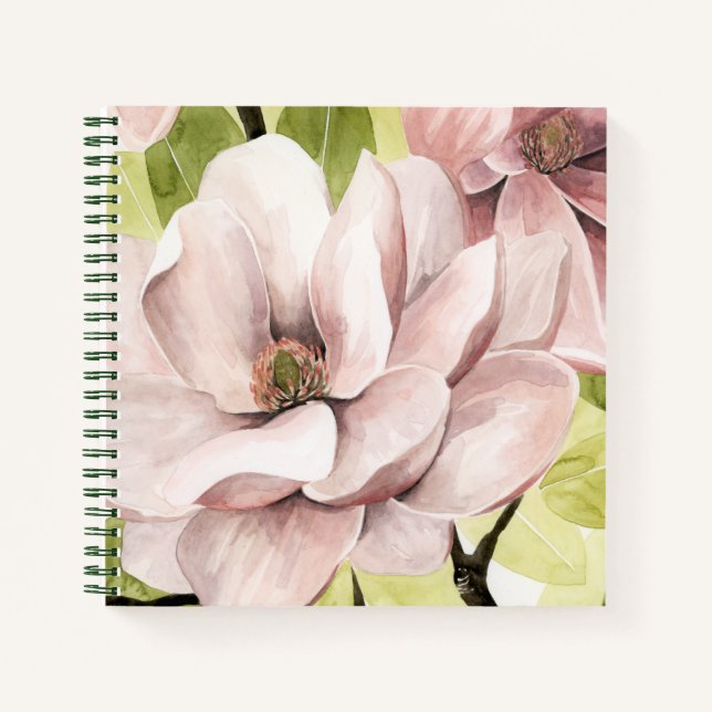 Blush Magnolia Flowers Notebook (Front)