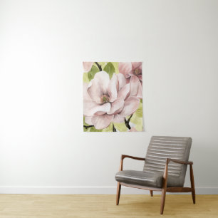 Blush Magnolia Flowers Tapestry