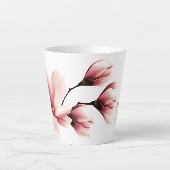 Blush Magnolias Latte Mug (Front)