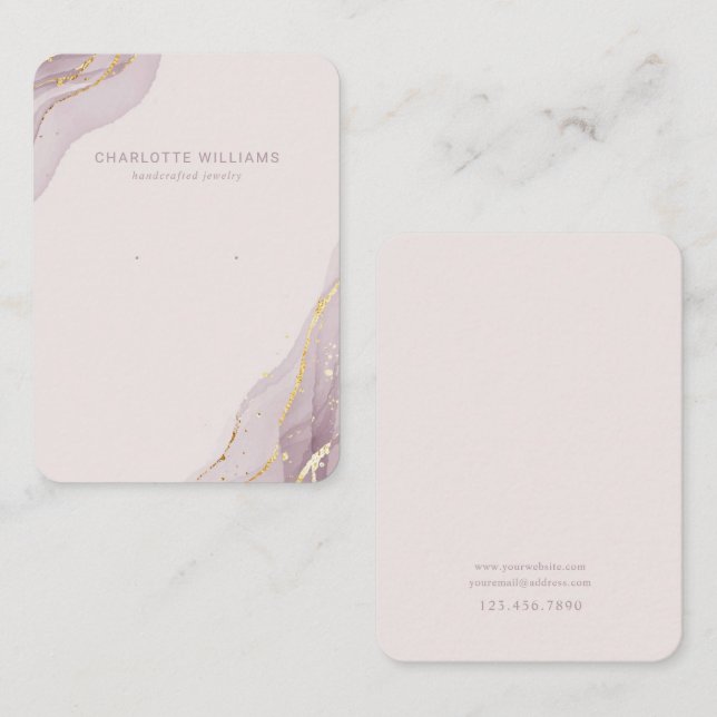 Blush Marble and Gold Jewellery Display Card (Front/Back)