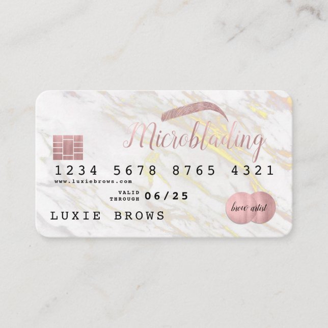 Blush + Marble Carte de crédit Microbling (Devant)