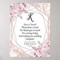 Blush Marble Geometric Love is Sweet Treat Table