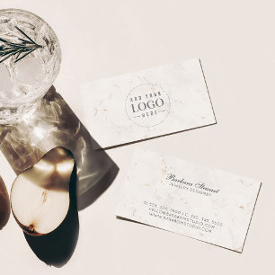 Blush Marble Modern Minimalist  Logo Business Card