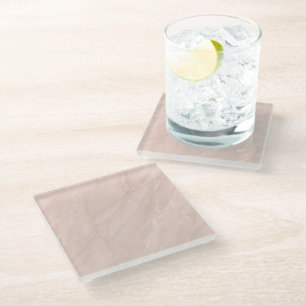 Blush Marble Soft Elegant Modern Aesthetic Style Glass Coaster