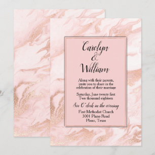 Blush Marbled Wedding Invitation