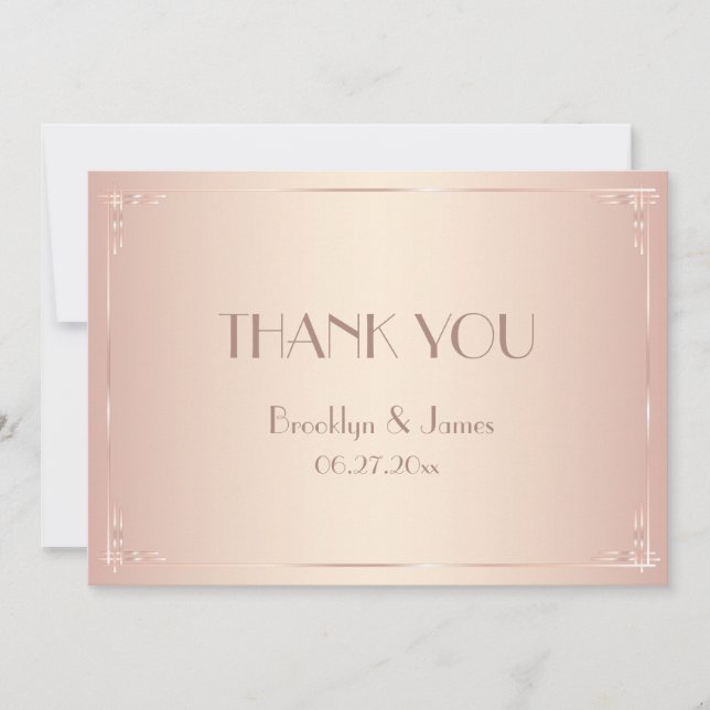 Blush Mariage Merci Cartes Vintage (Devant)