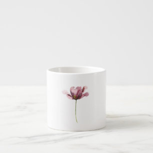 Blush mauve pink watercolor tulip flower espresso cup