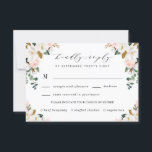 Blush Meal Choice Gold and White Magnolia Wedding RSVP Card<br><div class="desc">Designs features elegant magnolia, peony rose, eucalyptus, greenery and other watercolor elements in white, blush pink or pink peach and more. The greenery features shades of dark and light green colours with some elements featuring gold, antique gold and copper. This classy item is versatile for varieties of wedding themes --...</div>
