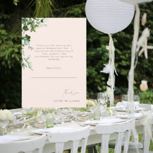 Blush Message Ivy Bridal Shower Thank You  Card