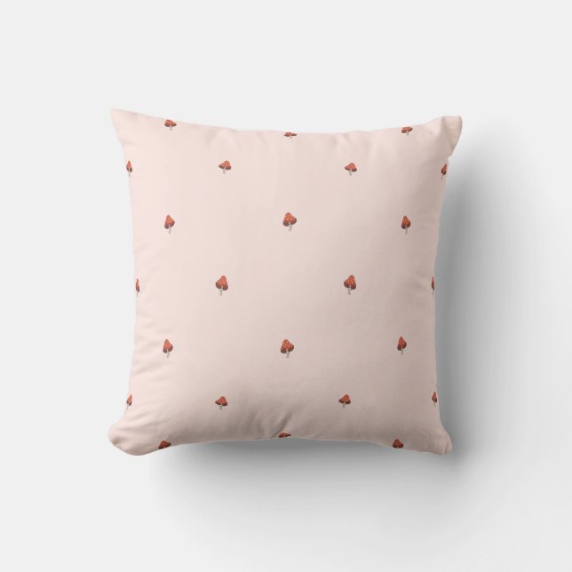 Blush Minimal Mushroom Geometric Nursery Pillow (Front)